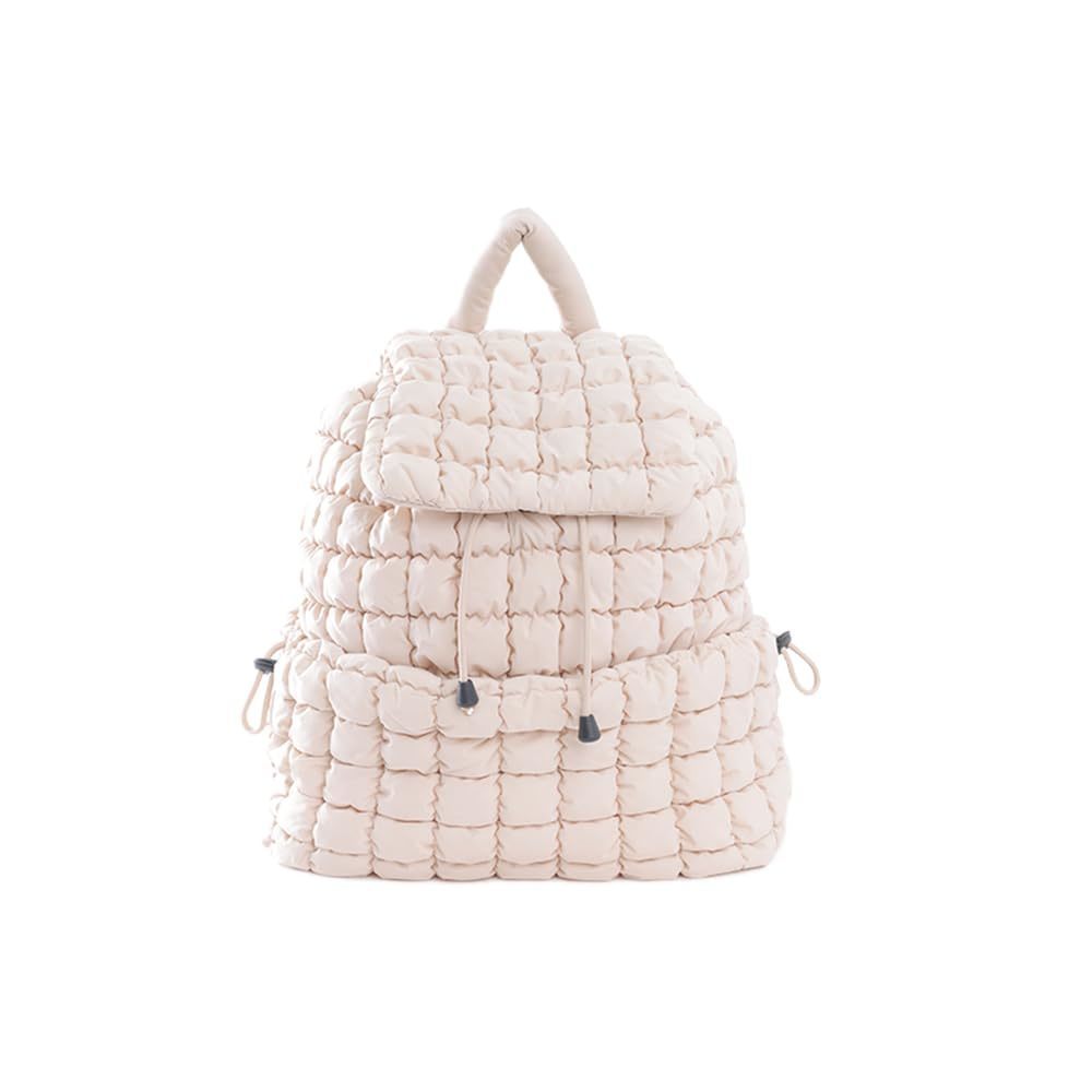 Puffer Backpack for Women Lightweight Quilted Hiker Pack Drawstring Padding🐱